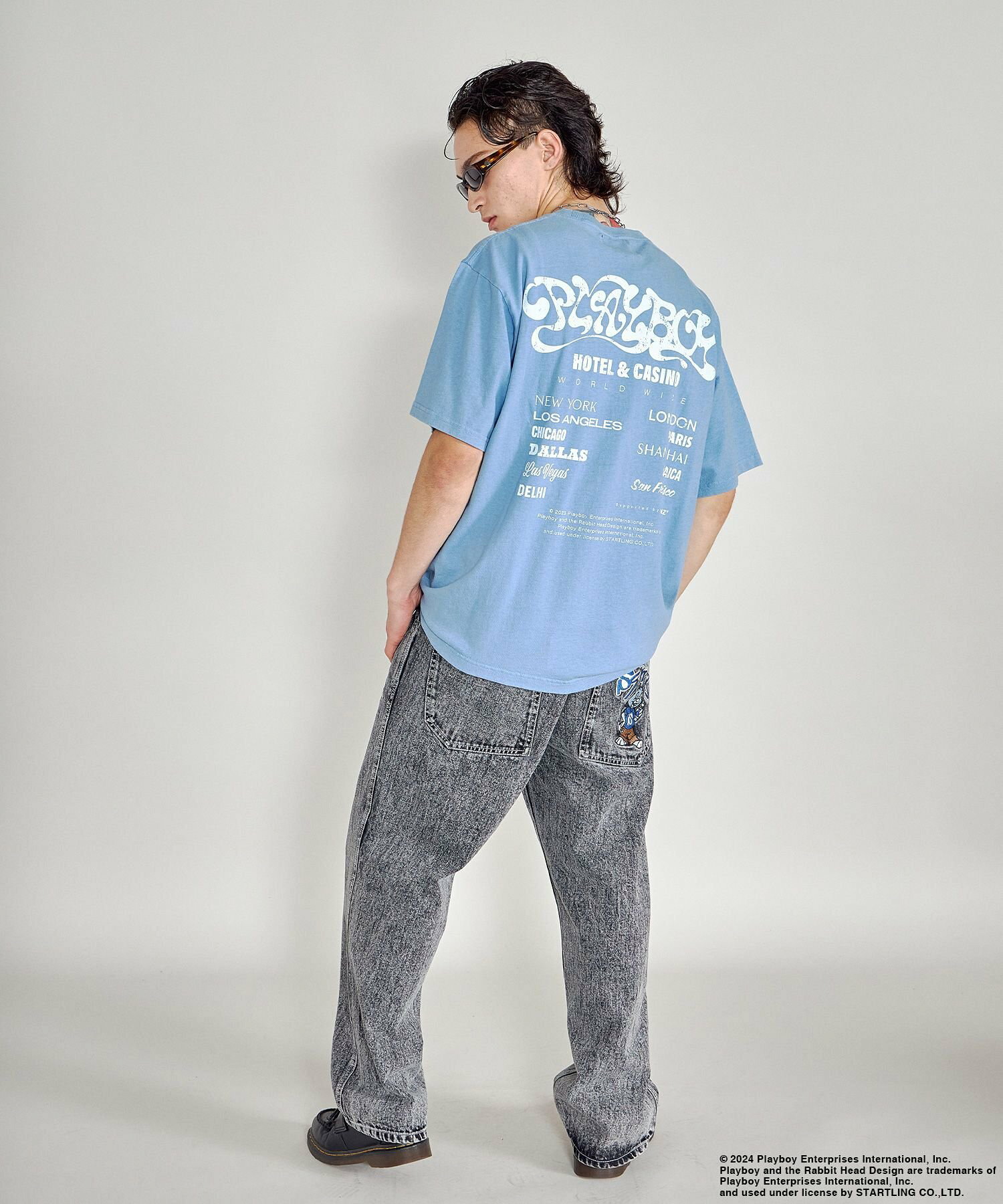 【SEQUENZ】PBHC FADE S/S TEE / プレイボーイ 半袖Tシャツ バックプリント ブランドロゴ バニー ガール バンT ヴィンテージ